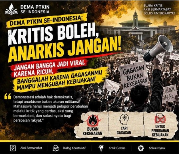 DEMA PTKIN Se-Indonesia Tegaskan Independensi Gerakan: Mahasiswa Harus Berpihak pada Rakyat, Bukan Menjadi Alat Kepentingan Politik